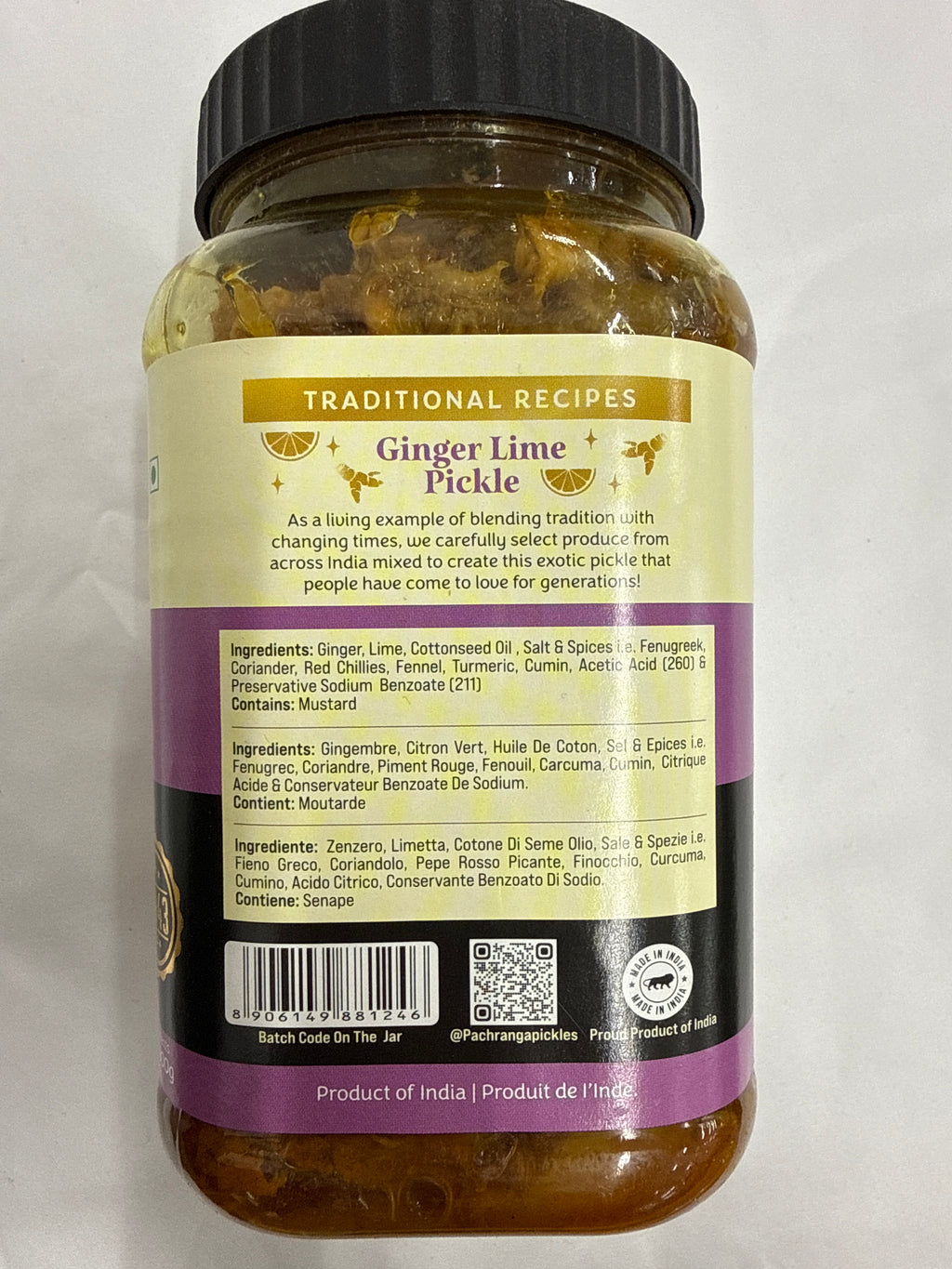 Pachranga Ingwer-Limetten-Pickles 800g