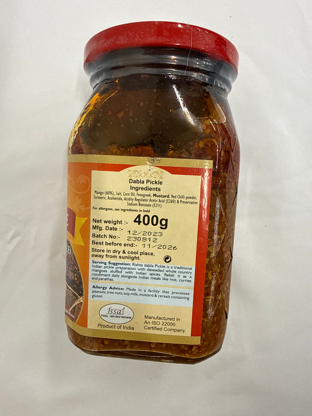 Rishta Dabla Pickle (Stuffed Mango Pickle) 400g