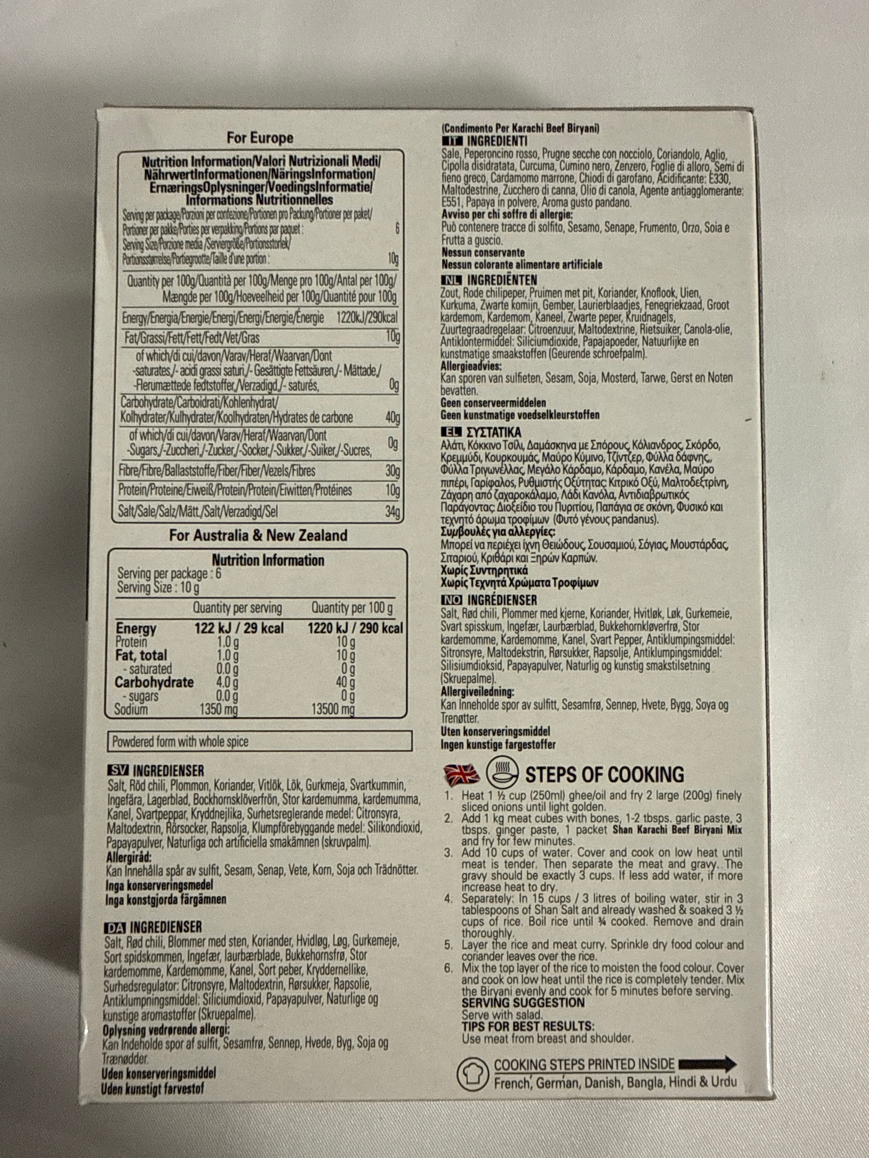 Shan Karachi Beef Biryani Masala 60g