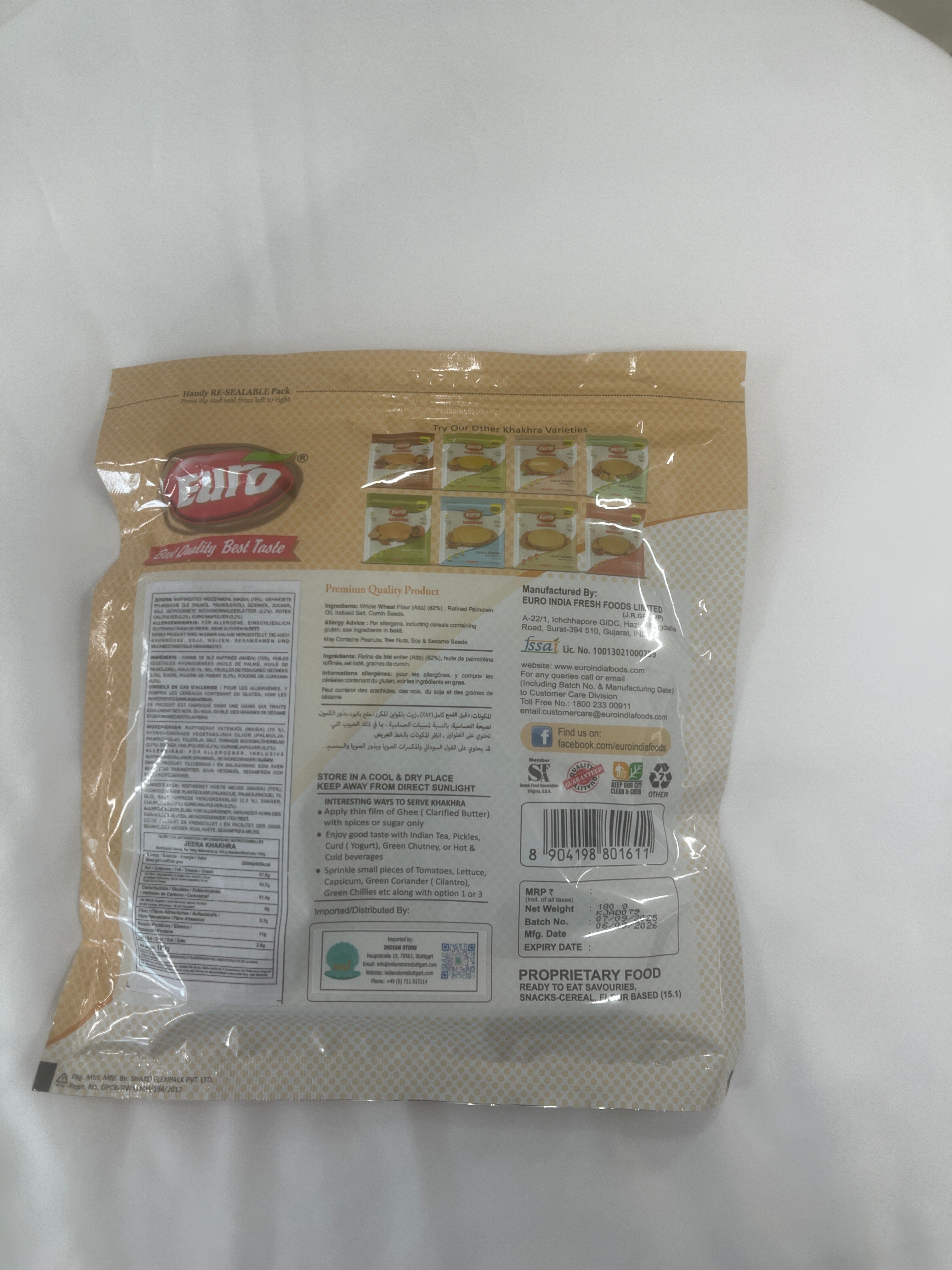 Euro Jeera Khakhra - 180g