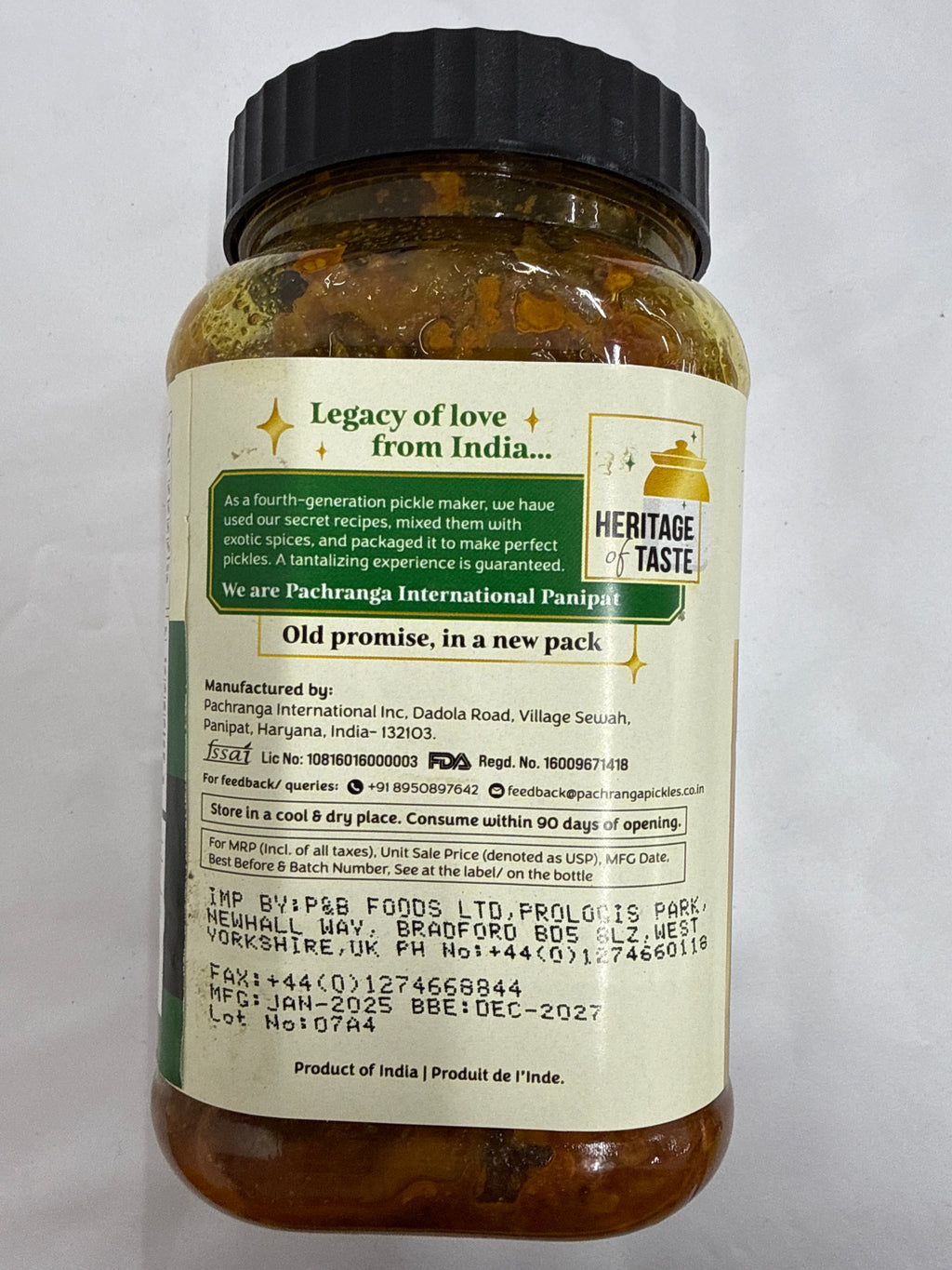 Pachranga Mango Lime Chilli Pickle 800g