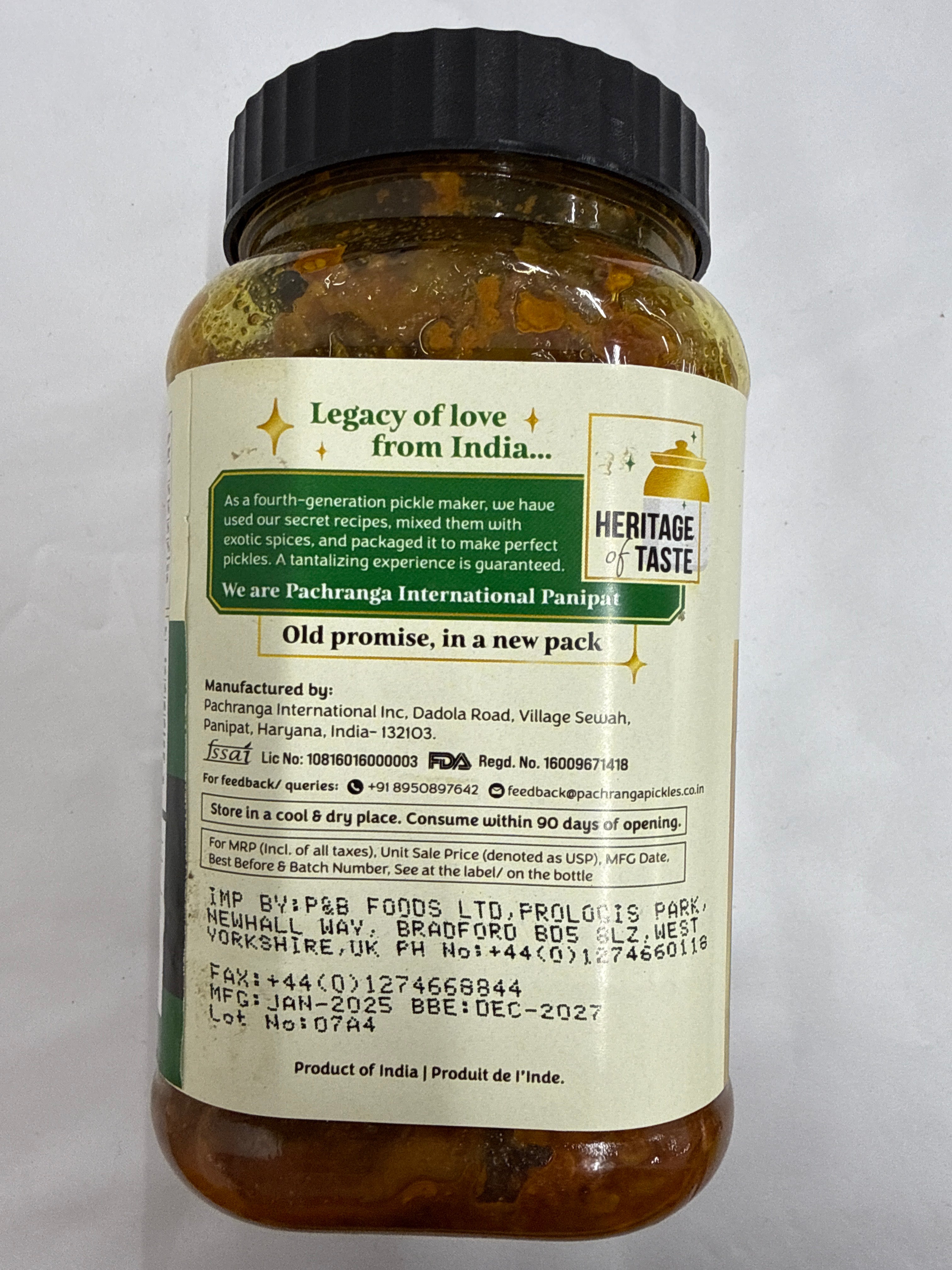 Pachranga Mango Lime Chilli Pickle 800g