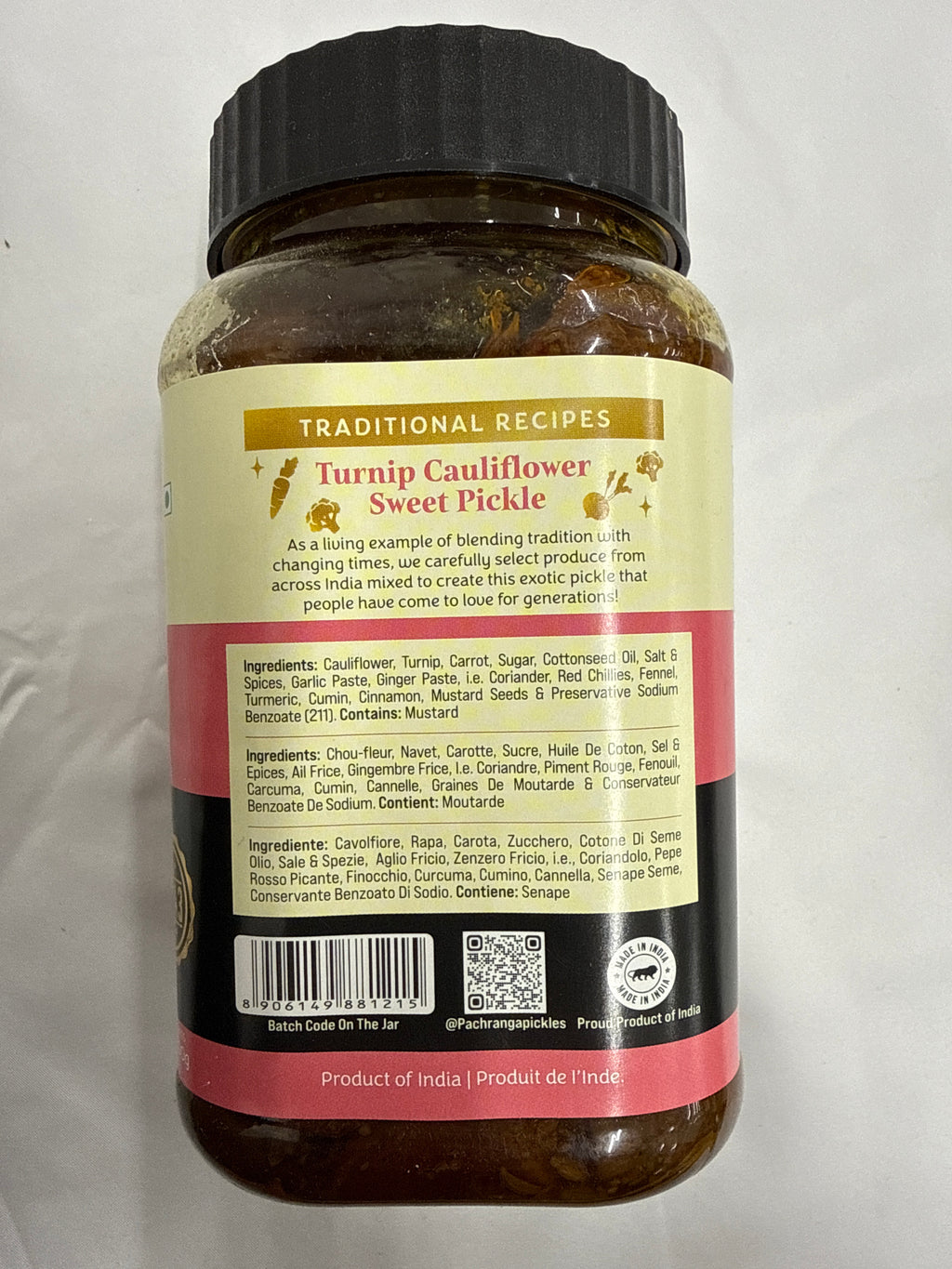 Pachranga Turnip Cauliflower sweet pickle 800g