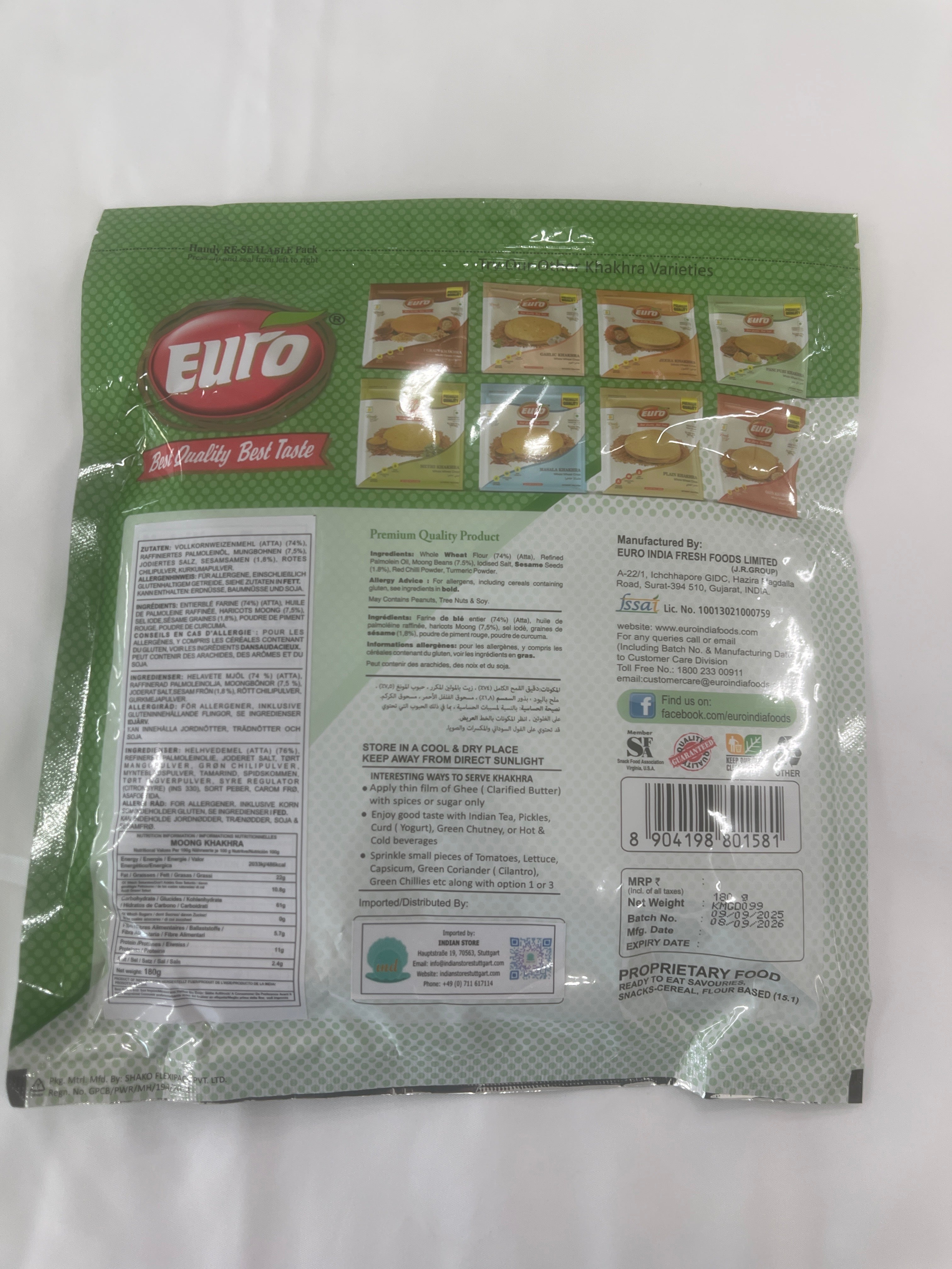 Euro Moong Khakhra - 180g