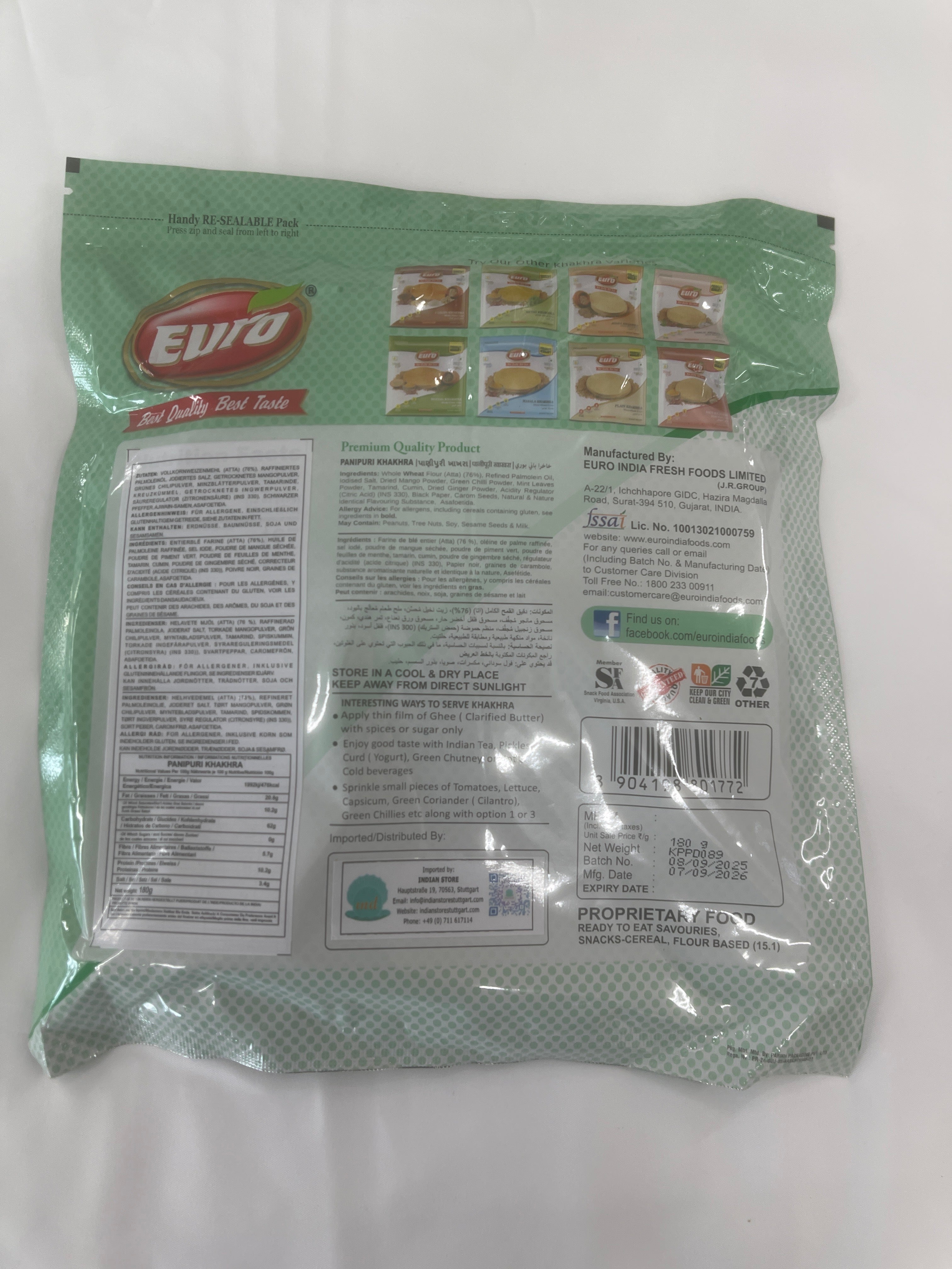 Euro Pani Puri Khakhra