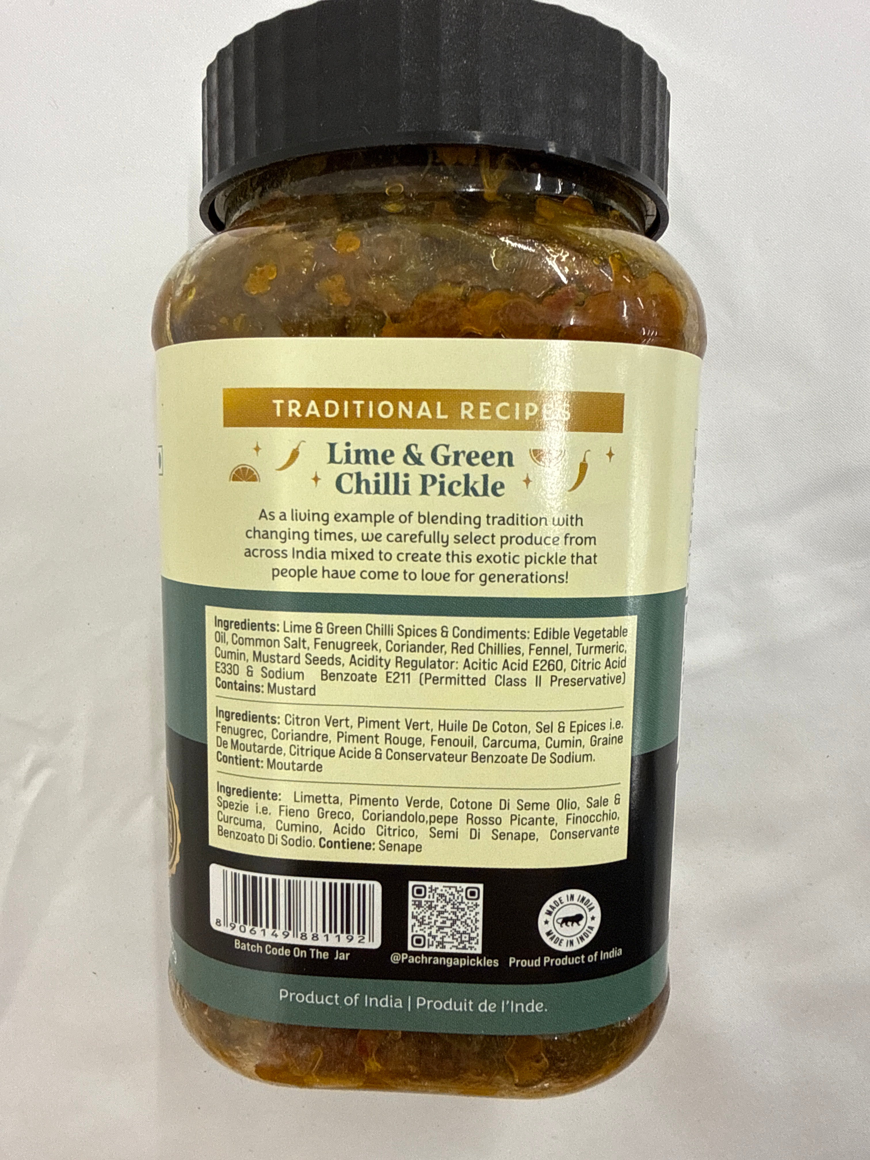Pachranga Lime & Green Chilli Pickle 800g