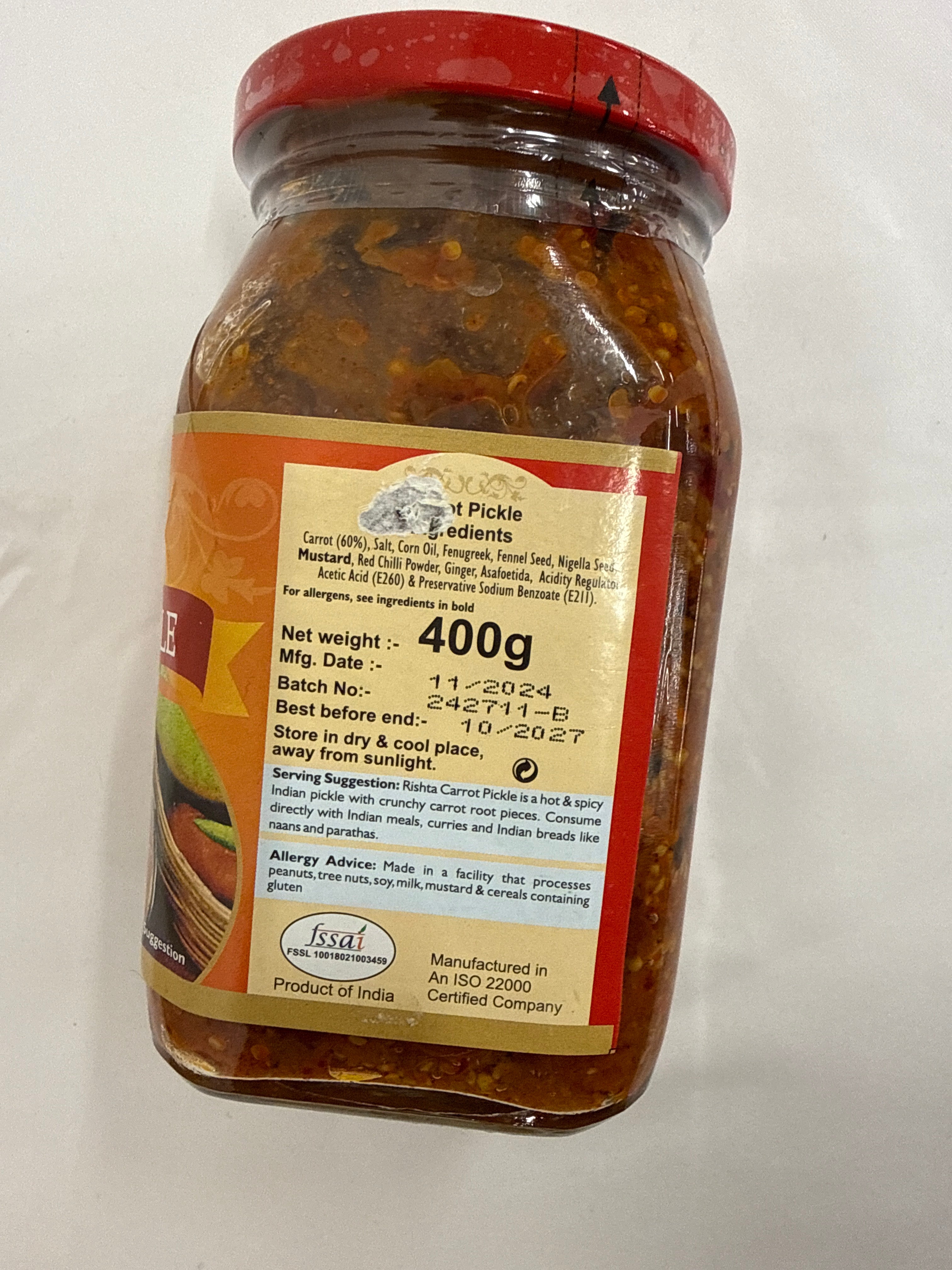 Rishta Carrot Pickle 400g