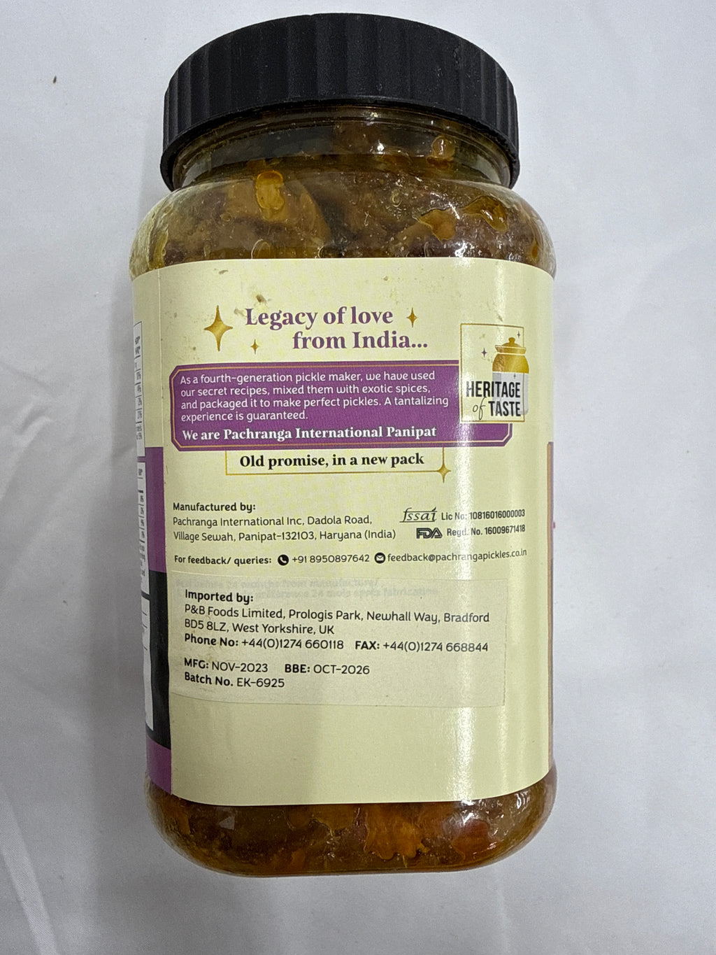 Pachranga Ingwer-Limetten-Pickles 800g