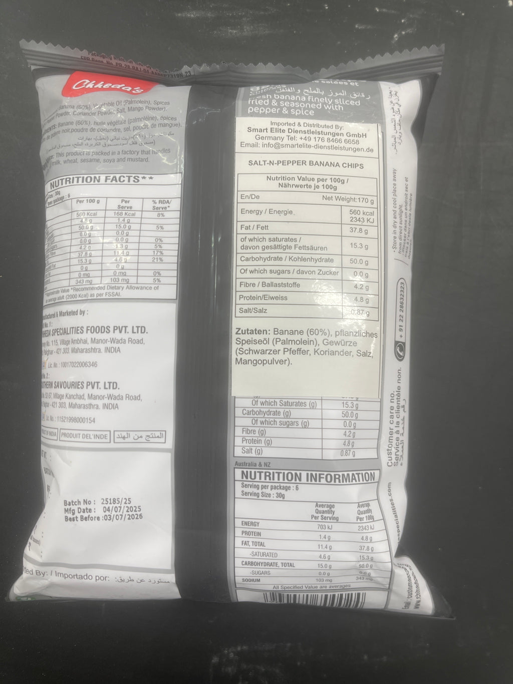 Chheda's Salt-n-Pepper Banana Chips 170g